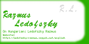 razmus ledofszky business card